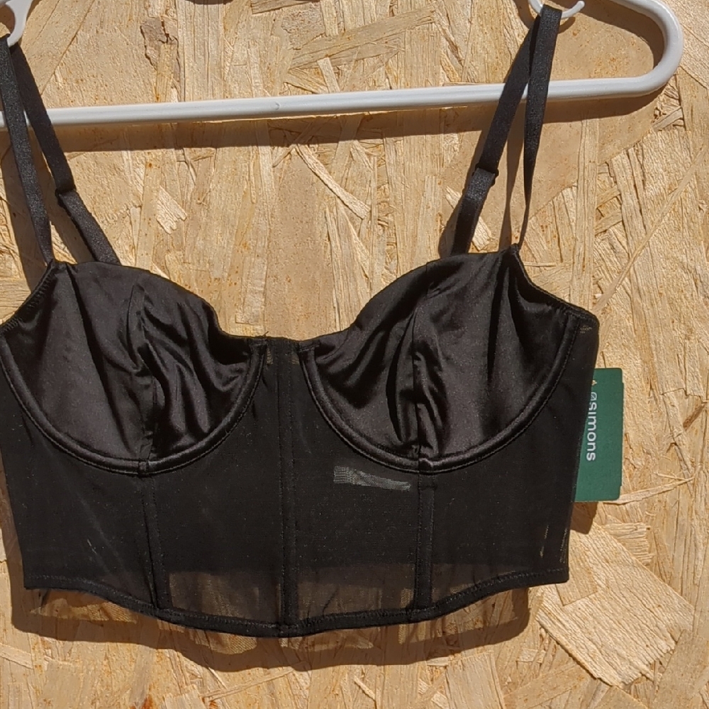 -NEVER WORN- Black See Through Corset Size S